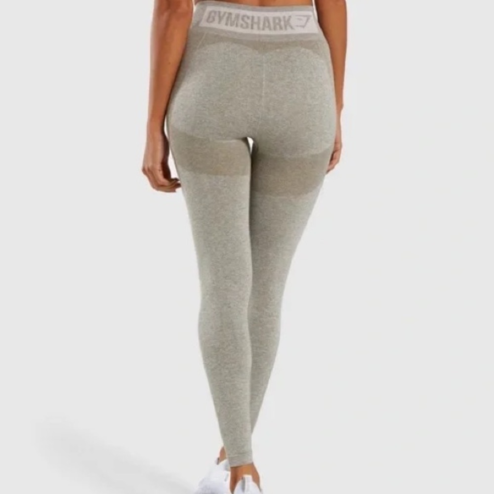 Gymshark Flex High Waisted Leggings - Washed Khaki Marl/Blush Nude, XS